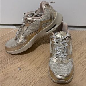 Zumba Fitness Metallic Champagne and Rose Lace-Up Sneakers